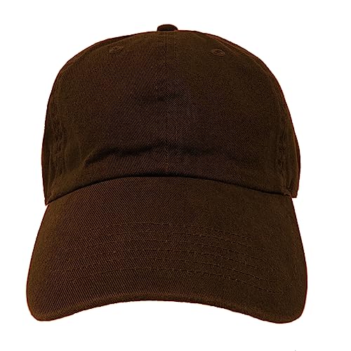 Glory Max 100% Cotton Baseball Cap Classic Plain Low Profile Golf Dad Hat Buckle Adjustable - color: Coffee