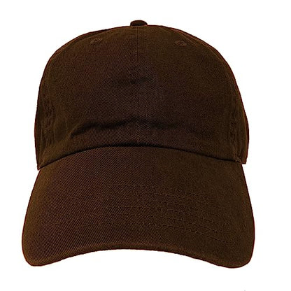 Glory Max 100% Cotton Baseball Cap Classic Plain Low Profile Golf Dad Hat Buckle Adjustable - color: Coffee