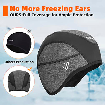 ROCKBROS Winter Cycling Caps for Men Women Windproof Sun Visor - style: No Sun Visor Style One-2 Packs
