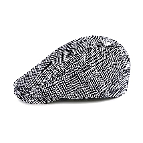Vintage Plaid Newsboy Flat Cap Beret Ivy Driver's Hat