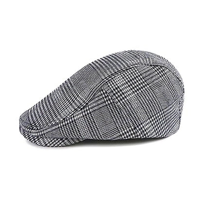 Vintage Plaid Newsboy Flat Cap Beret Ivy Driver's Hat