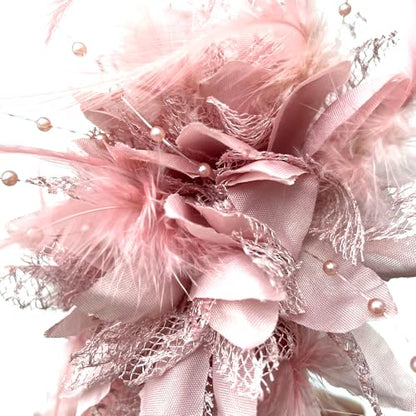 Fascinators Hat Tea Party Hat for Women 1920s Halloween Party - color: Dusty Pink