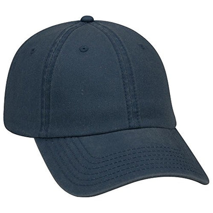 OTTO Garment Washed Pigment Dyed Cotton Twill 6 Panel Low Profile Dad Hat - color: Navy