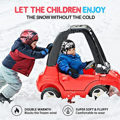 Hikenture Kids Skull Cap Helmet Liner Winter Hat for Boys and Girls Beanie Ski Hat with Thermal Fleece for Snow Sports… - color: Pink