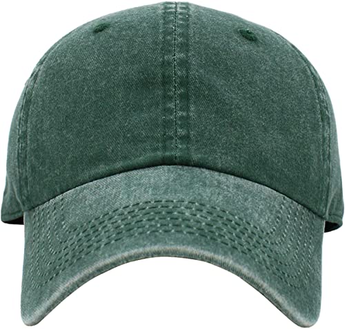 KBETHOS Classic Unisex Cotton Adjustable Low Crown Baseball Cap – Plain Dad Hat - color: Green Pigment Dyed