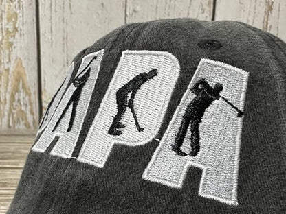 Embroidered Baseball Caps for Men and Women - color: Golf Papa (Washed Black)