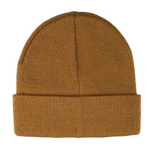 Levi's Mens All-Season Hero Beanie Soft Knit Cuffed Winter Hat, Warm & Comfortable Everyday Style - color: Tan Red Tab