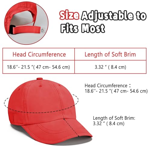 ZOORON Soft Brim Baseball Cap Low Profile Unstructured Dad Hat, Adjustable Washer Friendly Sport Hats for Golf Running - color: 1pack-upgraded-red