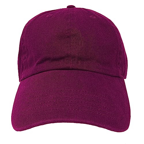 Glory Max 100% Cotton Baseball Cap Classic Plain Low Profile Golf Dad Hat Buckle Adjustable - color: Fuchsia