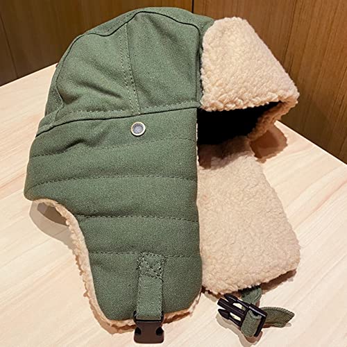 Unisex Winter Hats with Ear Flaps Cotton Trapper Hat Aviator Windproof Ski Cap Buckle Closure Ushanka Outdoor - color: A-blue