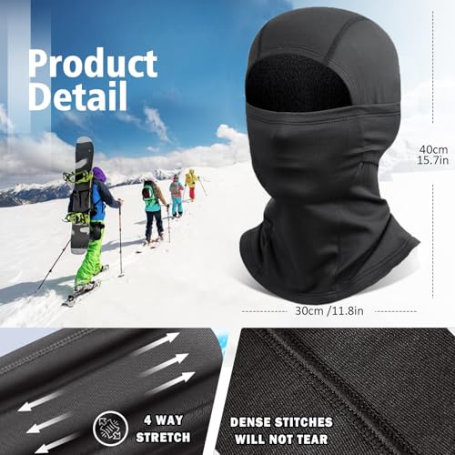 Balaclava Ski Mask Winter Water Resistant Face Mask for Men Women Cold Weather Gear Skiing Snowboarding Neck Gaiter