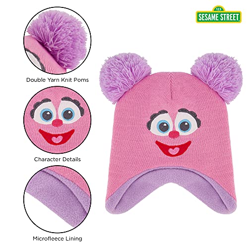 Sesame Street Girls' Winter Hat and Mittens Set, Abby Cadabby Beanie for Ages 2-4 - color: Light Pink