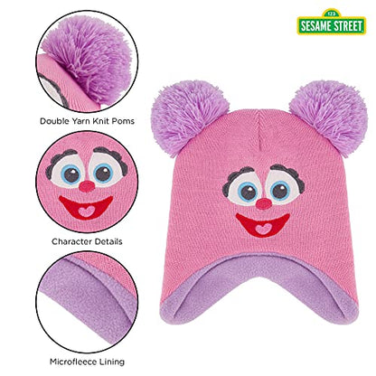Sesame Street Girls' Winter Hat and Mittens Set, Abby Cadabby Beanie for Ages 2-4 - color: Light Pink