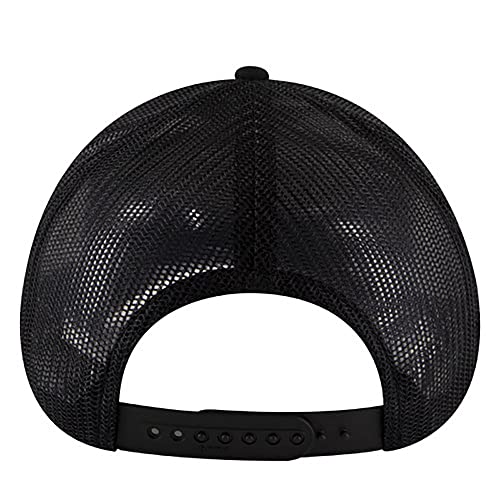 Ashen Fane 6 Panel Low Profile Contrast Vertical Mesh Back Snapback Hat - color: Black Ver.2