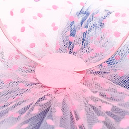 AQOKKA Women Fascinators Hats Flower Fascinators with Headband and Clip Tea Party Headwear for Women and Girls - color: 1 Pc 7" Diameter / Pink White