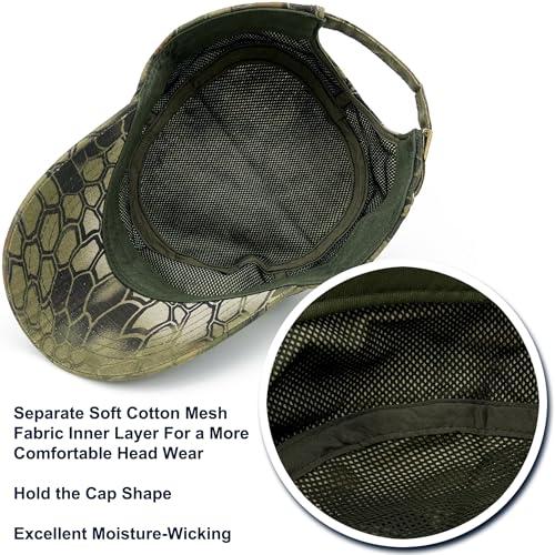 Loneshark Tactical Camo Military Hat Cadet Cap Army Flat Top - color: Mandrake, size: X-Large-XX-Large