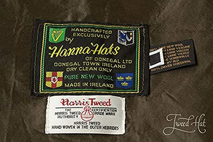 Hanna Hats Traditional Irish Tweed Eight Piece Cap. Unisex Newsboy Cap. Button Crown & Taffeta Lining. 100% Made in Ireland. - color: Patchwork Tweed, size: X-Large
