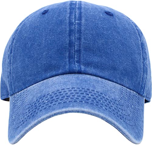 KBETHOS Classic Unisex Cotton Adjustable Low Crown Baseball Cap – Plain Dad Hat - color: Royal Blue Pigment Dyed (1 Pack)