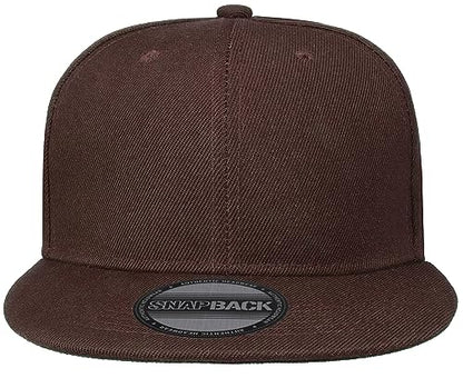 Gelante Plain Blank Flat Brim Adjustable Snapback Baseball Caps LOT 6 Pack - color: Coffee