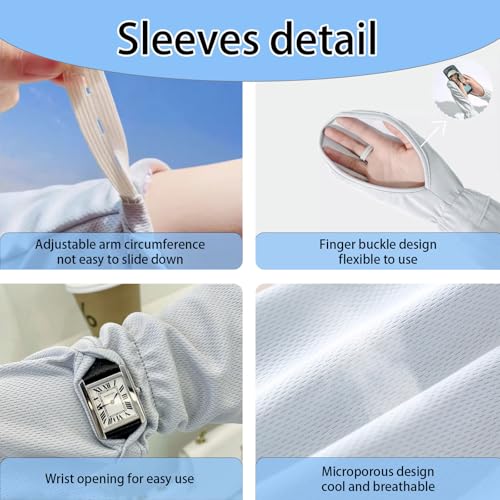 Sun Hat with Face Cover and Arm Sleeves,UPF 50+ Sun Protection Cap,1 Piece Sun Hat and 1 Pair Arm Sleeves,Grey