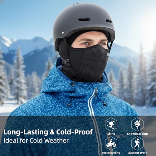 ROCKBROS Fleece Breathable Balaclava Ski Mask for Men Women Windproof - color: Black