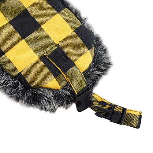 ONWAY Trapper Hat Winter Hats for Women Men with Faux Fur Ear Flaps - color: Yellow
