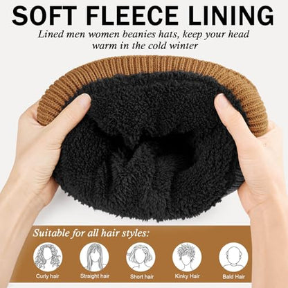 OZERO Winter Beanies Hats Men: Beanie with Ear Flaps - color: Brown