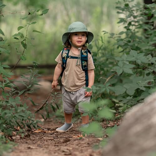 JAN & JUL Adjustable Cotton Floppy Sun Hat with 50+ UPF Protection for Boys - color: Juniper Green, size: 5-12 Years