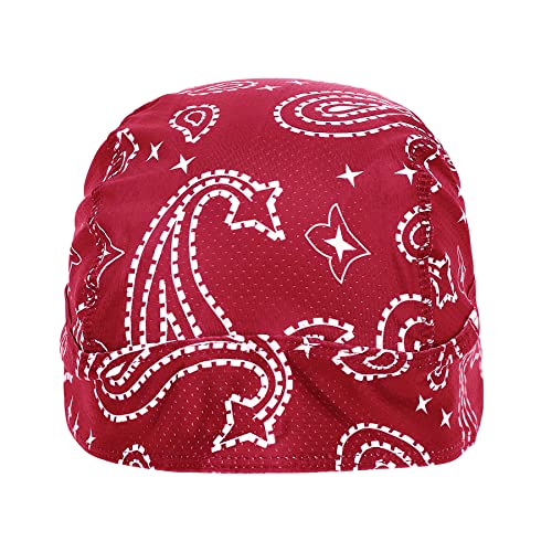 Greenery-GRE Head Tie Quick Drying Cycling Cap Headband Skull Beanie Bandana Do Rags Moisture Wicking Pirate Hat Helmet Liner - color: Red, Print Style