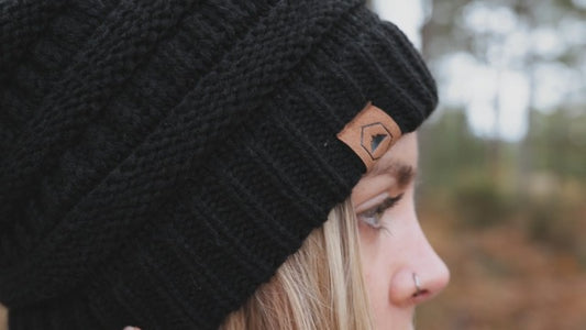 Tough Headwear Slouchy Beanie Hat - Itch-Free Winter Hats for Women - Stretchable Beanies for Women - Acrylic Winter Gear - color: Merino Wool - Dark Gray