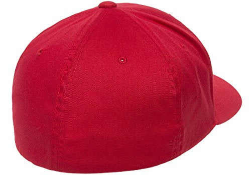 Flexfit Wooly Combed Twill Cap 6277 - color: Red, size: Small-Medium