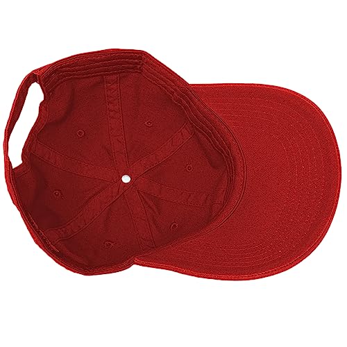 Glory Max 100% Cotton Baseball Cap Classic Plain Low Profile Golf Dad Hat Buckle Adjustable - color: Red