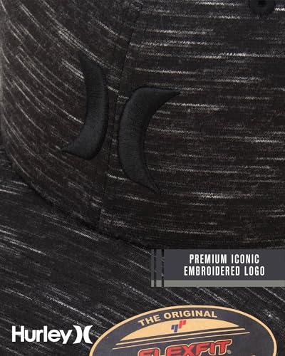 Hurley Mens Baseball Cap Moisture-Wicking Textured Fitted Baseball Hat