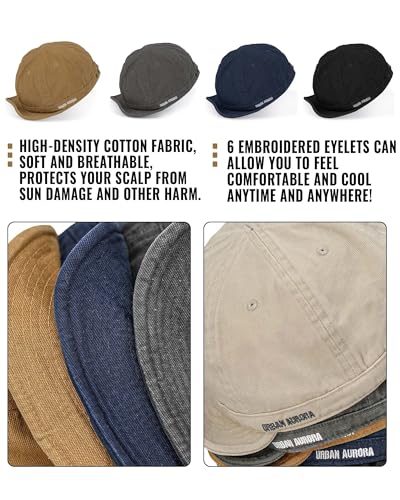 Croogo Short Brim Baseball Cap Low-Profile Dad Hat for Men Urban Streetwear - color: Dy06-khaki