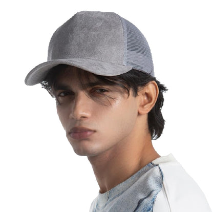 Suede Mesh Back Baseball Caps for Men Women Trendy Trucker Hats Dad Hat Sports Hat Breathable Snapback Hats 2025 - color: Grey