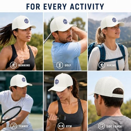 HH HOFNEN Quick Dry Baseball Cap Mesh Snapback Hat Golf Ball Cap Men Women - color: Beige