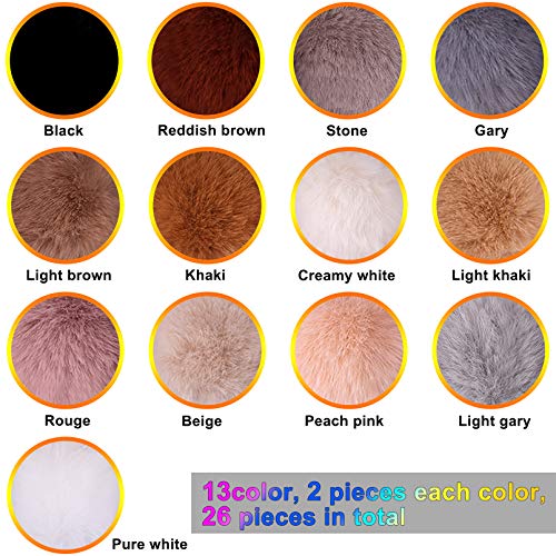 BQTQ 26 Pcs Faux Fur Pom Poms DIY Hat Pompom with Elastic Loop (Soft Color) - color: Soft Color