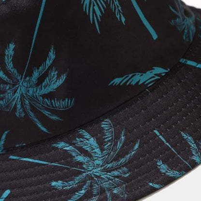 Quanhaigou Bucket Hats Unisex Summer Travel Beach Fisherman Cap for Men Women Teens - color: Black Blue Tree