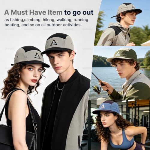 Summer Short Brim Baseball Cap 5 Panel Hats for Men Quick Dry Snapback Caps Hip Hop Cadet Caps Sun Hat Umpire Hats - color: Mg-dym2602-beige