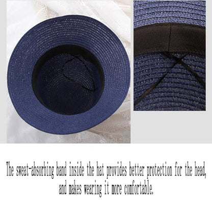 Summer Little Girl Kids Breathable Straw Hat Foldable UV Protection Bowknot Wide Brim Floppy Beach Sun Visor Hats - color: Light Yellow