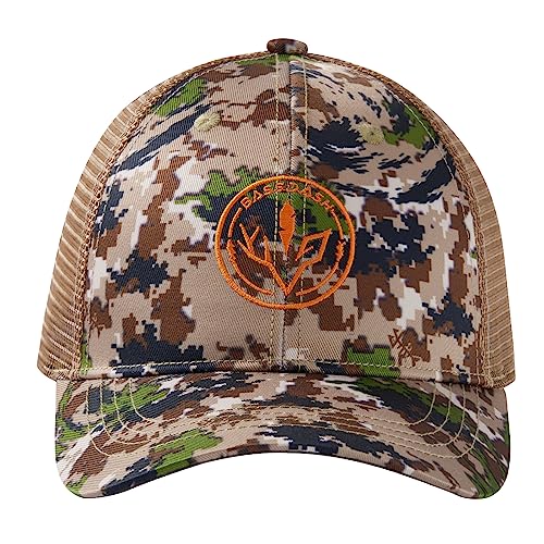 BASSDASH Altimate Fishing Hat Mesh Back for Men Women Adjustable Baseball Trucker Cap - color: Highland