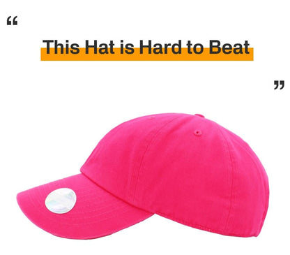 KBETHOS® Classic Washed Cotton Baseball Cap - color: Hot Pink