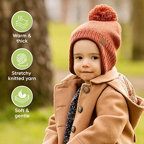 KeaBabies Baby Beanies, Winter Baby Hats for Boys, Girls (Clay, 6-36M) - color: Clay