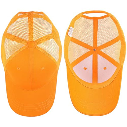 Falari Trucker Hat Baseball Cap Structured Plain Design 6 Panel, Adjustable Size - color: 1pk Gold