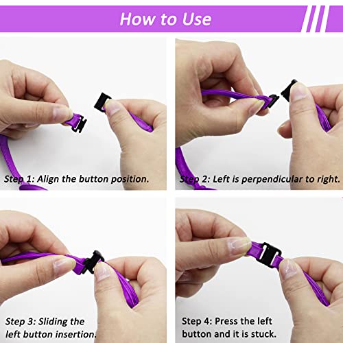 Mantieqingway Women Uniform Necktie Adjustable Strap Striped Pre-tie Ties - color: Purple