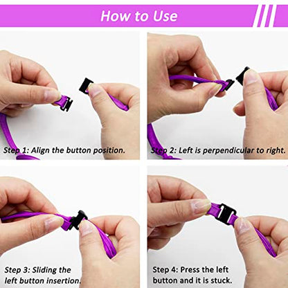 Mantieqingway Women Uniform Necktie Adjustable Strap Striped Pre-tie Ties - color: Purple