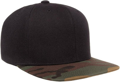 Yupoong Classics 6089 Wool-Blended Snapback Cap Bundle w/Cap Catcher - color: Black/Camo