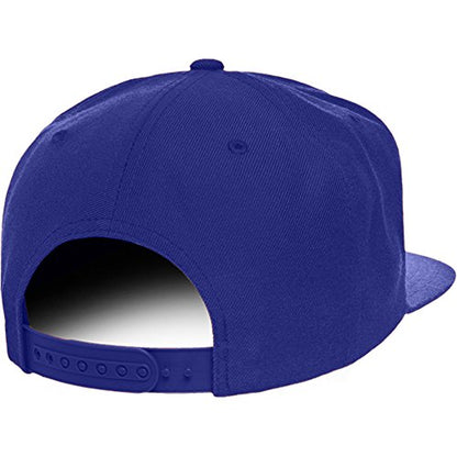 Trendy Apparel Shop Letter P Brushed Script Embroidered Flat Bill Snapback Baseball Cap - color: Royal