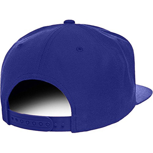 Trendy Apparel Shop Letter P Brushed Script Embroidered Flat Bill Snapback Baseball Cap - color: Royal