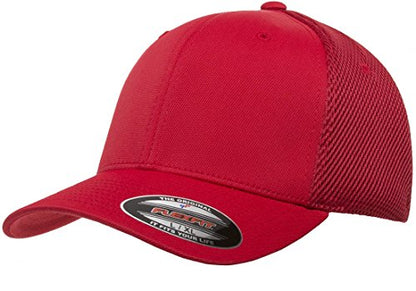 Flexfit 6533 Ultrafibre & Airmesh Lightweight Stretch-Fitted Cap - color: Red, size: Small-Medium